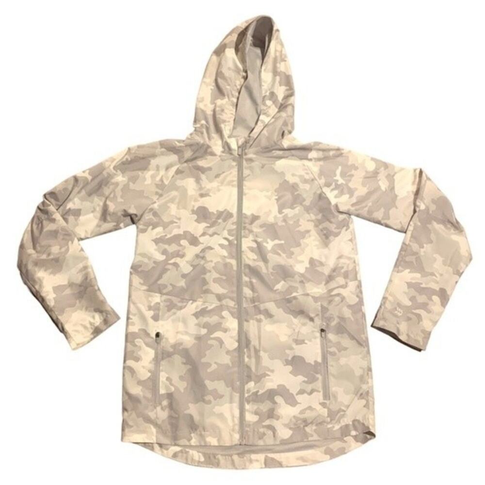 All In Motion Lightweight Hooded Full Zip Jacket White Gray Camo‎ Size XL